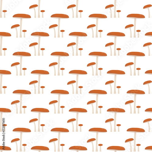Seamless nature pattern with cute mushrooms. Fungi endless texture. perfect for fabric and decor