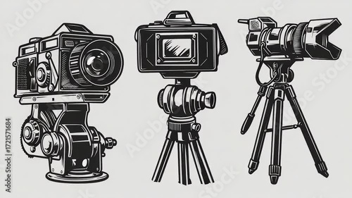 A camera placed on a sturdy tripod for stable photography