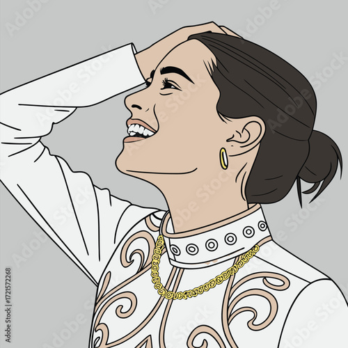 A stylized illustration of a fashionalbe woman Adobe Illustrator Artwork