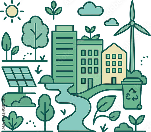 Eco-friendly city planning and green infrastructure for sustainable urbanism