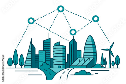 Imagine cutting‑edge city design featuring a striking contemporary metropolis and interconnected networks