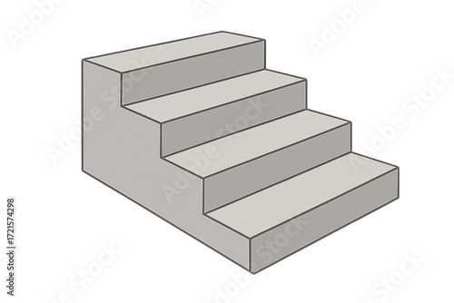 Professional architectural design featuring concrete steps set against a white background