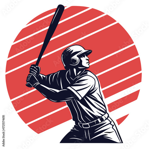 Solid Vector Icon for Baseball