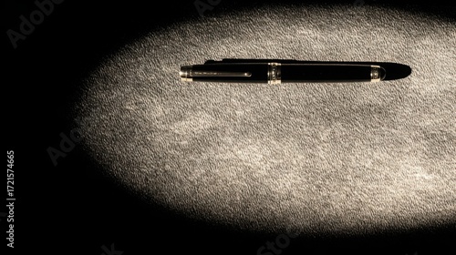 Wallpaper Mural nib. Elegant fountain pen resting on a textured surface, captured from an overhead angle with warm lighting for a sophisticated look. lifestyle magazines. Torontodigital.ca