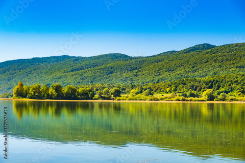 Beautiful lake Sabljaci near Ogulin in Lika, Croatia, popular tourist destination