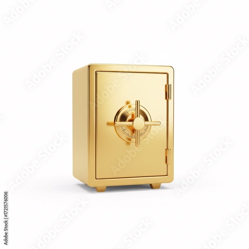 Wallpaper Mural A square gold safe with a circular lock mechanism, Torontodigital.ca