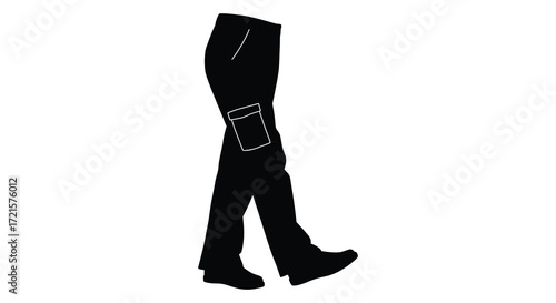 Silhouette of a person s leg and footwear in a dark outline