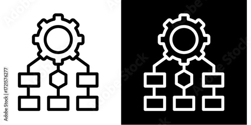 Process Mapping  Icon Set White Style Collection
