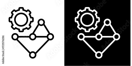 Critical Path Method  Icon Set White Style Collection
