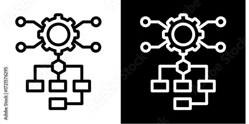 Workflow Diagram  Icon Set White Style Collection

