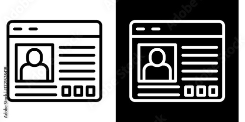 User Persona  Icon Set White Style Collection

