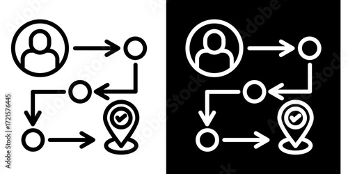 Customer Journey Map  Icon Set White Style Collection
