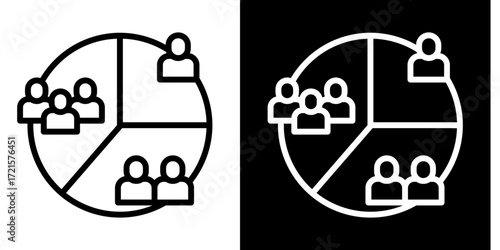 Market Segmentation  Icon Set White Style Collection
