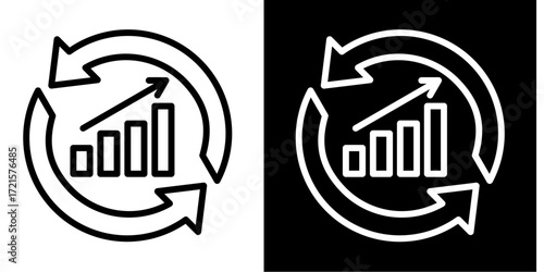 Continuous Improvement  Icon Set White Style Collection
