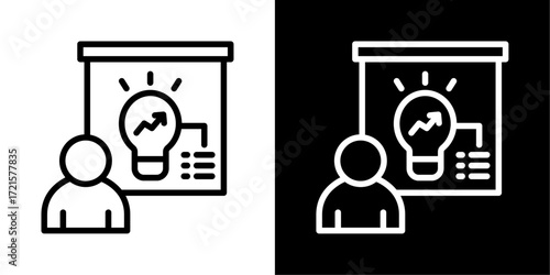 Startup Pitch icon of a flat style vector
