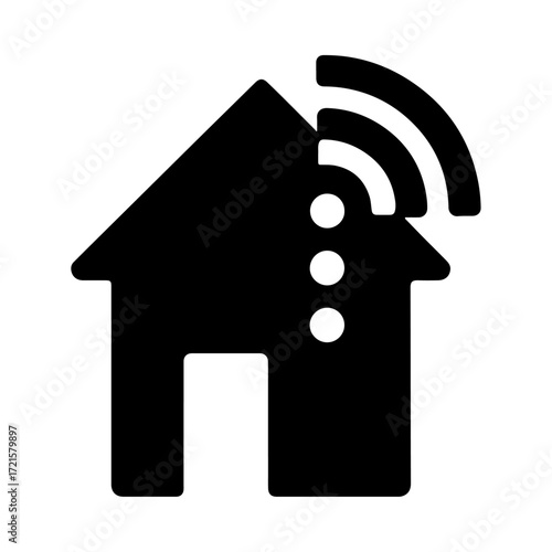Smart home icon, IoT house system, intelligent home automation, connected living technology, smart sensor network, digital home monitoring