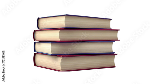 Stack of books isolated on white background