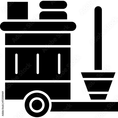 Cleaning Cart Icon Vector Element