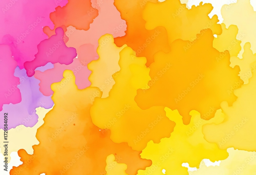 Obraz premium Vibrant, abstract watercolor wash in sunny hues, background, joyful
