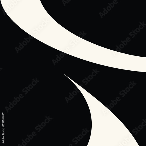 Abstract Black and Cream Curved Shapes Background beige