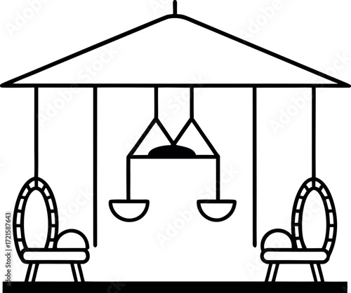 vector illustration of a bedroom with chair