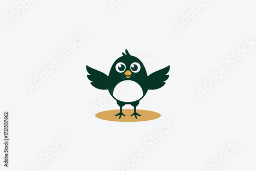 Cute Minimal Bird Mascot Logo