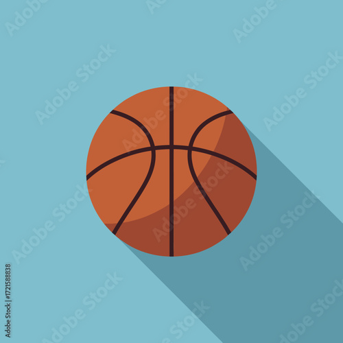 Flat design illustration of a basketball player in action