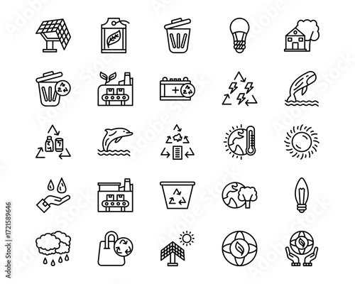 Ecology Line Vector Icons