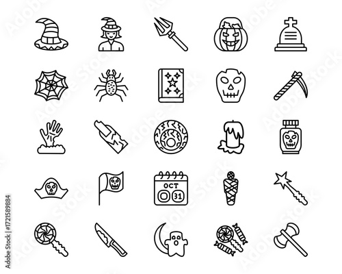 Halloween Line Vector Icons
