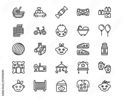 Baby Line Vector Icons