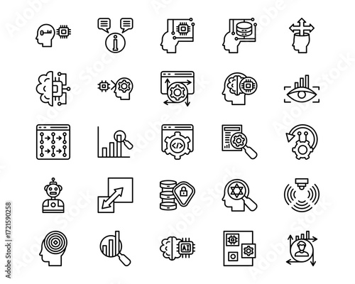 Data Analytics Line Vector Icons