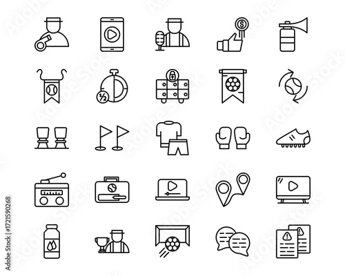Soccer Line Vector Icons