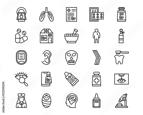 Medicine I Line Vector Icons
