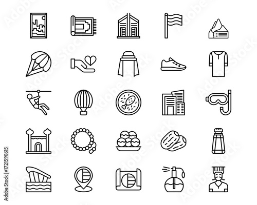 Dubai Line Vector Icons
