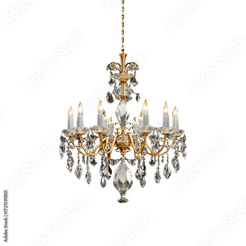 Chandelier Crystal Elegant Decorative Luxury Interior Lighting Icon isolated on transparent background