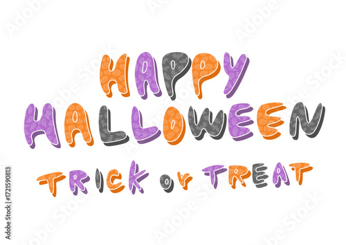 ハロウィン模様のレトロポップなかわいいタイポグラフィ