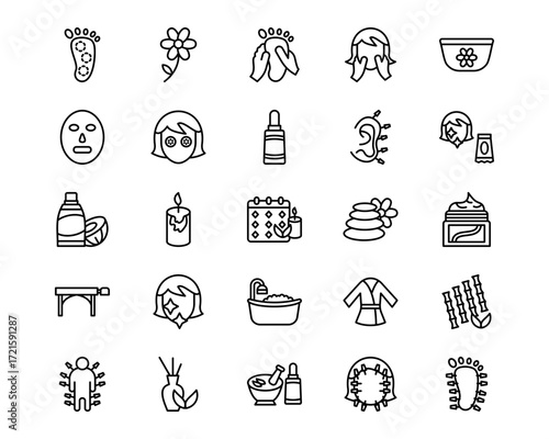 Spa Line Vector Icons