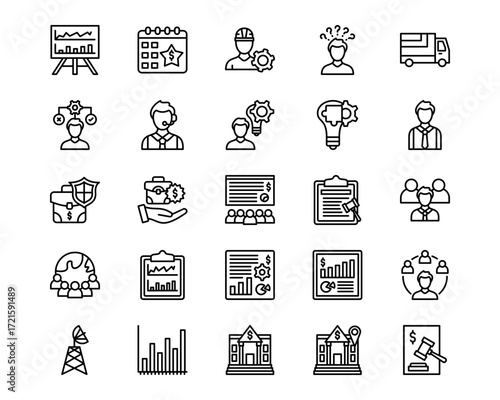Business and Finance Line Vector Icons