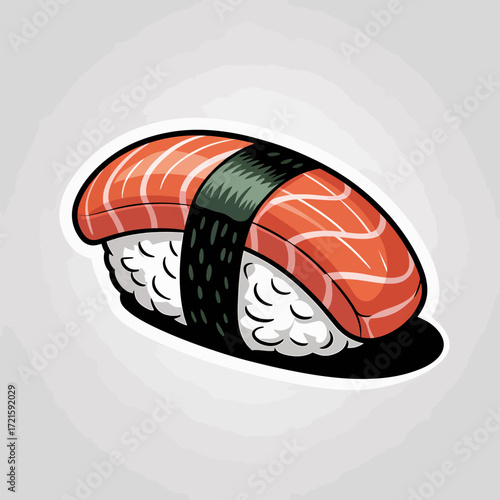 Flat illustration of a delicious nigiri sushi