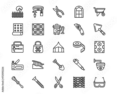 Home Improvements Line Vector Icons