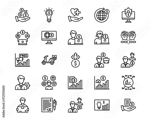 Gig Economy Line Vector Icons