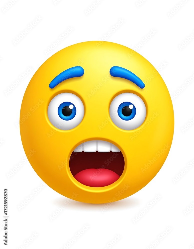 Fototapeta premium Surprised cartoon face