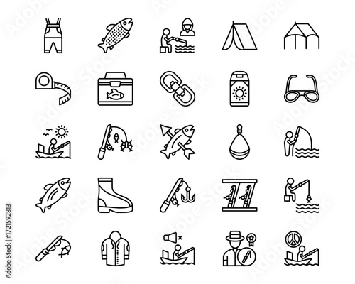 Fishing Line Vector Icons