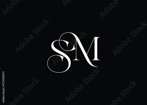 SM Logo Design Vector. Elegant Monogram Logo Design