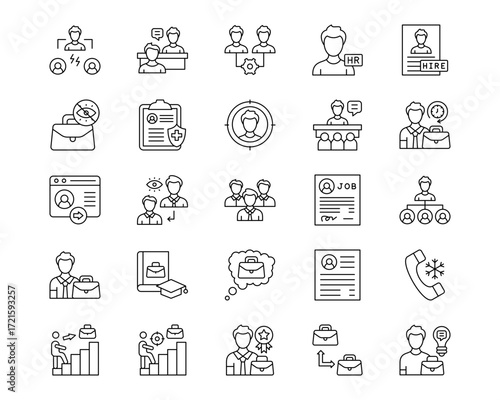 Job Search Line Vector Icons