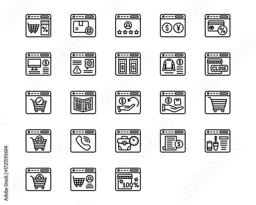 Web Store Line Vector Icons