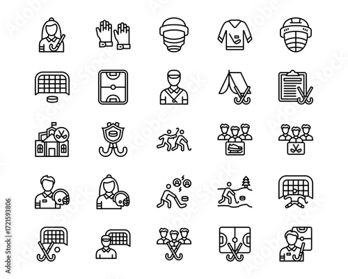 Hockey Line Vector Icons