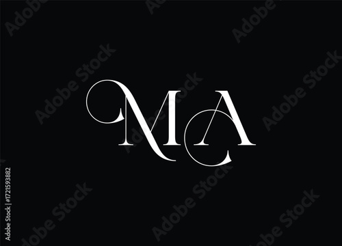 MA Logo Design Vector. Elegant Monogram Logo Design