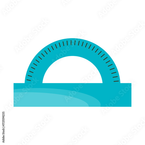 Minimalist blue protractor illustration for accurate angle measurement in geometry and education