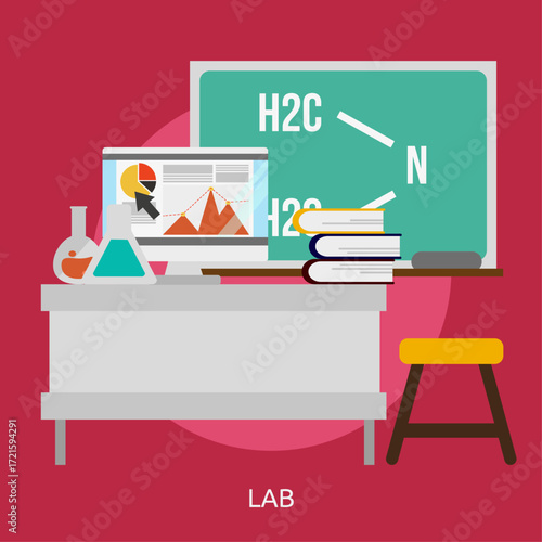 Scientific analysis and research concept in a modern chemistry lab setting